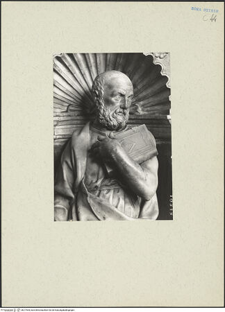 Vorderseite von ICCD [https://www.deutsche-digitale-bibliothek.de/content/lizenzen/rv-ez/] Grabmal für Kardinal Giovanni Michiel und Bischof Antonio Orso - Linker Pilaster, Nischenfigur: Hl. Petrus, bh217664_recto. Foto.