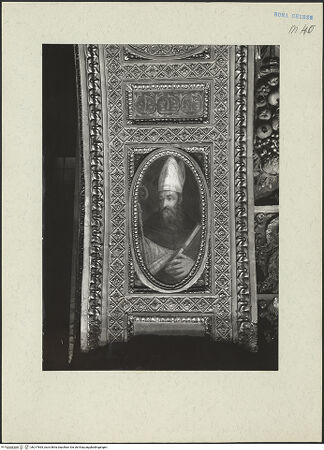 Vorderseite von ICCD [https://www.deutsche-digitale-bibliothek.de/content/lizenzen/rv-ez/] Ausstattung der Cappella Frangipane: Zyklus zum Leben des heiligen Paulus, Propheten und weitere SzenenDie heiligen Petrus, Paulus, Johannes und die lateinischen Kirchenväter - Heiliger Augustinus, bh217695_recto. Foto.