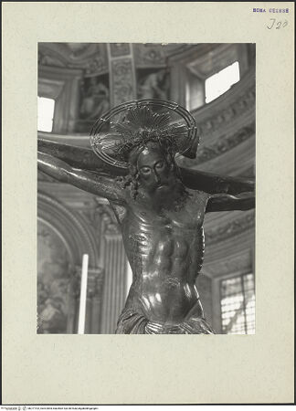 Vorderseite von ICCD [https://www.deutsche-digitale-bibliothek.de/content/lizenzen/rv-ez/] Kreuz mit Corpus - Kruzifix außerhalb der Altarädikula, Detail: Oberkörper, bh217702_recto. Foto.