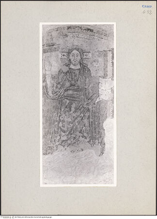 Vorderseite von Sopr. BAS NA [https://www.deutsche-digitale-bibliothek.de/content/lizenzen/rv-ez/] WandbildzyklusThronender Christus zwischen Heiligen - Christus (nach der Restaurierung), bh219045_recto. Foto.