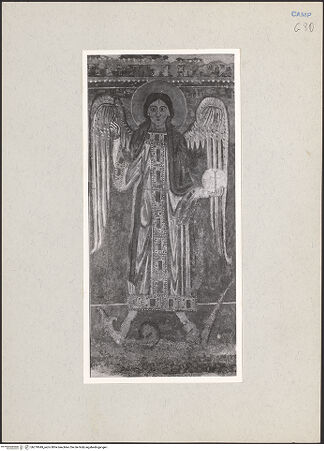 Vorderseite von Sopr. BAS NA [https://www.deutsche-digitale-bibliothek.de/content/lizenzen/rv-ez/] WandbildzyklusThronende Madonna zwischen Heiligen - Erzengel Michael (nach der Restaurierung), bh219049_recto. Foto.