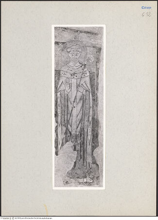 Vorderseite von Sopr. BAS NA [https://www.deutsche-digitale-bibliothek.de/content/lizenzen/rv-ez/] WandbildzyklusThronender Christus zwischen Heiligen - Heiliger Bischof (nach der Restaurierung), bh219052_recto. Foto.