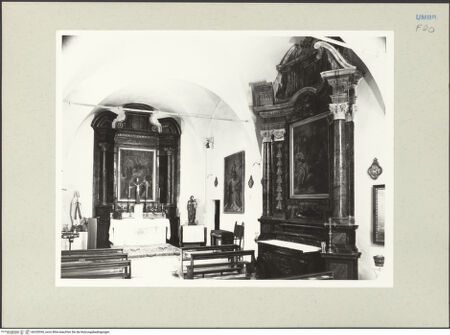 Vorderseite von Getty Research Institute? [https://www.deutsche-digitale-bibliothek.de/content/lizenzen/rv-fz/] Santa Marina - Inneres, Chor und Teilansicht der rechten Wand, bh220260_recto. Foto: Hutzel, Max.