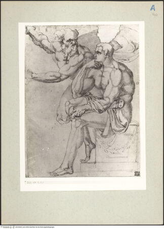 Vorderseite von Perotti [https://www.deutsche-digitale-bibliothek.de/content/lizenzen/rv-fz/] Ein sitzender und ein stehender nackter Mann - , bh220600_recto. Foto.