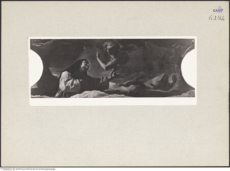 Vorderseite von Sopr. BAS NA [https://www.deutsche-digitale-bibliothek.de/content/lizenzen/rv-ez/] Szenen aus dem Leben des heiligen Petrus CoelestinusEin Engel erscheint dem heiligen Petrus Coelestinus - Gesamtansicht, bh220735_recto. Foto.