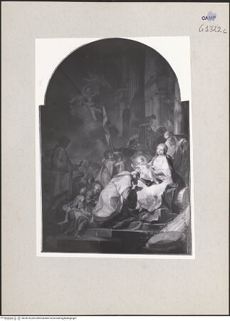 Vorderseite von Sopr. BAS NA [https://www.deutsche-digitale-bibliothek.de/content/lizenzen/rv-ez/] Die Anbetung durch die Heiligen Drei Könige - Gesamtansicht, bh220739_recto. Foto.