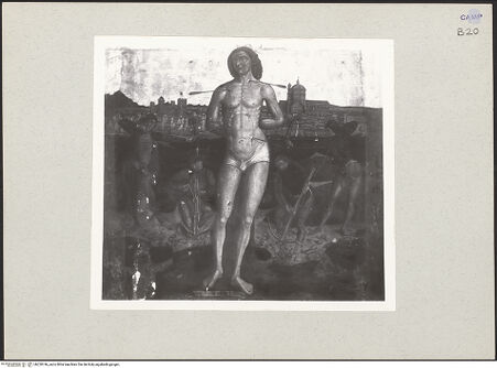 Vorderseite von Sopr. BAS NA [https://www.deutsche-digitale-bibliothek.de/content/lizenzen/rv-ez/] Heiliger Sebastian - Gesamtansicht, bh220746_recto. Foto.