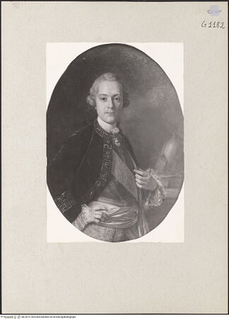 Vorderseite von Sopr. BAS NA [https://www.deutsche-digitale-bibliothek.de/content/lizenzen/rv-ez/] Denkmal des Vincenzo di Sangro - Porträt des Vincenzo di Sangro, bh220757_recto. Foto.