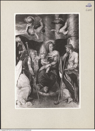 Vorderseite von Sopr. BAS NA [https://www.deutsche-digitale-bibliothek.de/content/lizenzen/rv-ez/] Madonna zwischen den Heiligen Jakobus dem Älteren und Jakobus dem Jüngeren - Gesamtansicht, bh220763_recto. Foto.