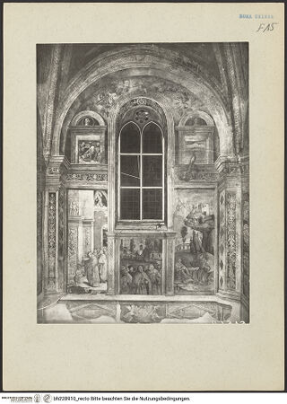 Vorderseite von ICCD [https://www.deutsche-digitale-bibliothek.de/content/lizenzen/rv-ez/] Szenen aus dem Leben des heiligen Bernhardin von Siena - Rechte Wand, Gesamtansicht, bh220910_recto. Foto.