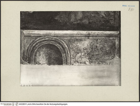 Vorderseite von ICCD [https://www.deutsche-digitale-bibliothek.de/content/lizenzen/rv-ez/] Szenen aus dem Leben des heiligen Bernhardin von Siena - Altarwand, links des Altars, Detail, bh220911_recto. Foto.