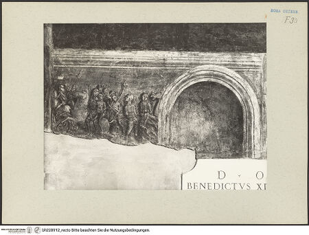 Vorderseite von ICCD [https://www.deutsche-digitale-bibliothek.de/content/lizenzen/rv-ez/] Szenen aus dem Leben des heiligen Bernhardin von Siena - Altarwand, links des Altars, Detail, bh220912_recto. Foto.