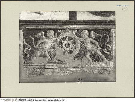 Vorderseite von ICCD [https://www.deutsche-digitale-bibliothek.de/content/lizenzen/rv-ez/] Szenen aus dem Leben des heiligen Bernhardin von Siena - Linke Wand, Sockelzone, Detail, bh220915_recto. Foto.