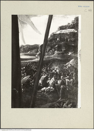 Vorderseite von ICCD [https://www.deutsche-digitale-bibliothek.de/content/lizenzen/rv-ez/] Altar des heiligen Johannes von CapestranoDer heilige Johannes von Capestrano - Detail: Einnahme von Belgrad, Aufnahme nach der Restaurierung, bh220920_recto. Foto.