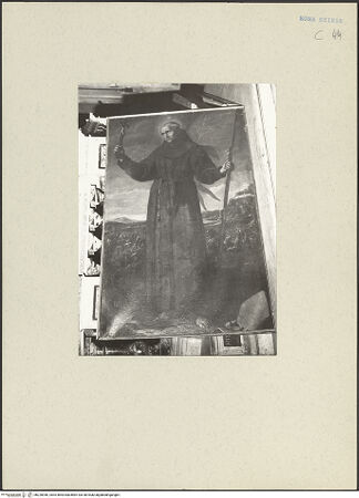 Vorderseite von ICCD [https://www.deutsche-digitale-bibliothek.de/content/lizenzen/rv-ez/] Altar des heiligen Johannes von CapestranoDer heilige Johannes von Capestrano - Aufnahme vor der Restaurierung, bh220946_recto. Foto.