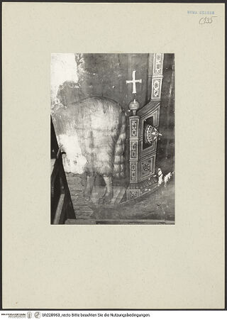 Vorderseite von ICCD [https://www.deutsche-digitale-bibliothek.de/content/lizenzen/rv-ez/] FreskenfragmenteDas apokalyptische Lamm thronend - , bh220963_recto. Foto.