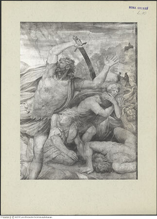 Vorderseite von ICCD [https://www.deutsche-digitale-bibliothek.de/content/lizenzen/rv-ez/] KapellenausmalungDie heilige Barbara wird von ihrem Vater enthauptet - Detail, bh221031_recto. Foto.