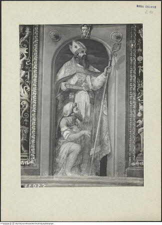 Vorderseite von ICCD [https://www.deutsche-digitale-bibliothek.de/content/lizenzen/rv-ez/] KapellenausmalungDer heilige Martin von Tours mit einem Bettler - , bh221032_recto. Foto.