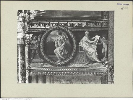 Vorderseite von ICCD [https://www.deutsche-digitale-bibliothek.de/content/lizenzen/rv-ez/] MarienzyklusDie Verkündigung - Der Engel, eine Sibylle, Putten, bh221044_recto. Foto.