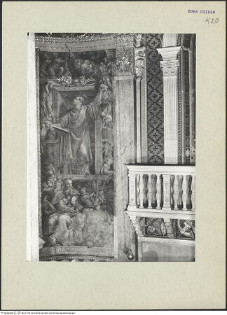 Vorderseite von ICCD [https://www.deutsche-digitale-bibliothek.de/content/lizenzen/rv-ez/] KapellenausmalungDie heiligen Stephanus und Johannes der Almosengeber - Gesamtansicht, bh221070_recto. Foto.