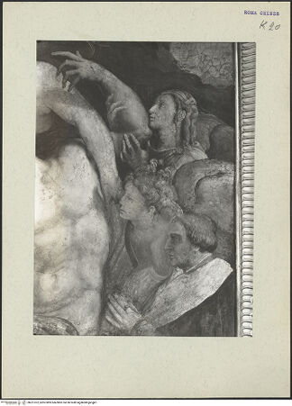 Vorderseite von ICCD [https://www.deutsche-digitale-bibliothek.de/content/lizenzen/rv-ez/] Beweinung Christi mit Porträt des Kardinals Johann Albrecht von Brandenburg - Rechte Seite, Detail: zwei Engel und Kardinal von Brandenburg, bh221072_recto. Foto.