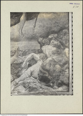 Vorderseite von ICCD [https://www.deutsche-digitale-bibliothek.de/content/lizenzen/rv-ez/] KapellenausmalungAuferstehung Christi - Detail: schlafende Apostel unten rechts, bh221085_recto. Foto.