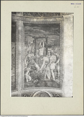 Vorderseite von ICCD [https://www.deutsche-digitale-bibliothek.de/content/lizenzen/rv-ez/] KapellenausmalungMartyrium der heiligen Barbara - , bh221091_recto. Foto.