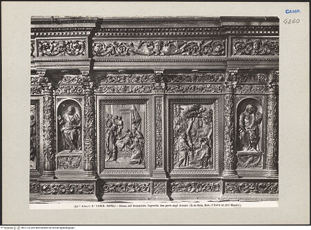 Vorderseite von Alinari [https://www.deutsche-digitale-bibliothek.de/content/lizenzen/rv-ez/] Sakristeischrank - Zwei Apostel und zwei Szenen aus dem Leben Christi (die Heilung eines Wassersüchtigendie; die drei Versuchungen Christi), bh221124_recto. Foto.