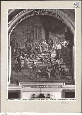 Vorderseite von Alinari [https://www.deutsche-digitale-bibliothek.de/content/lizenzen/rv-ez/] David übergibt Salomo Schätze für den Bau des Tempels - Gesamtansicht, bh221131_recto. Foto.