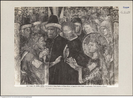 Vorderseite von Alinari [https://www.deutsche-digitale-bibliothek.de/content/lizenzen/rv-ez/] Szenen aus dem Leben der heiligen Elisabeth von ThüringenHochzeit und Jugend - Hochzeit der heiligen Elisabeth, Detail, Ludwig IV und Elisabeth, bh221140_recto. Foto.