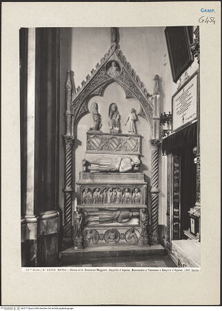 Vorderseite von Alinari [https://www.deutsche-digitale-bibliothek.de/content/lizenzen/rv-ez/] Grabmal für Cristoforo d'Aquino (gest. 1342) und Tommaso d'Aquino (gest. 1357) - Gesamtansicht, bh221178_recto. Foto.