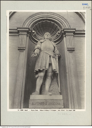 Vorderseite von Alinari [https://www.deutsche-digitale-bibliothek.de/content/lizenzen/rv-ez/] König Alfons V - Gesamtansicht, bh221274_recto. Foto.