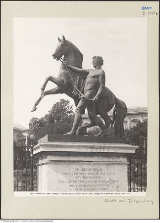 Vorderseite von Alinari [https://www.deutsche-digitale-bibliothek.de/content/lizenzen/rv-ez/] Die Pferdepfleger - Rechter Pferdepfleger, bh221277_recto. Foto.