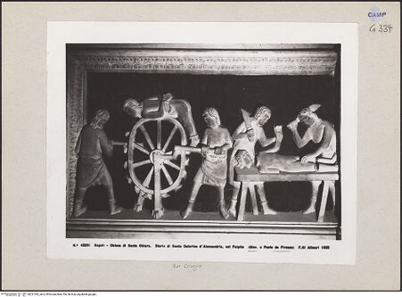 Vorderseite von Alinari [https://www.deutsche-digitale-bibliothek.de/content/lizenzen/rv-ez/] KanzelMartyrium des Heiligen Georg - Gesamtansicht (vor 1943), bh221342_recto. Foto.