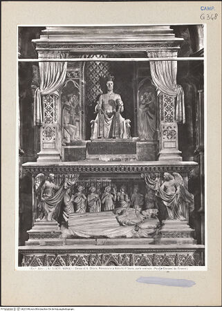 Vorderseite von Alinari [https://www.deutsche-digitale-bibliothek.de/content/lizenzen/rv-ez/] Grabmal des Königs Robert I.Thronfigur - Thronfigur und Grabkammer, bh221348_recto. Foto.