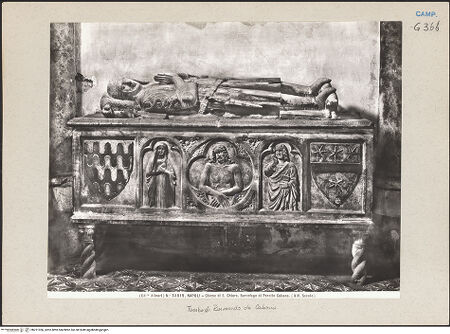 Vorderseite von Alinari [https://www.deutsche-digitale-bibliothek.de/content/lizenzen/rv-ez/] Grabmal des Raimondo de Cabannis (gest. 1334) - Frontalansicht, bh221356_recto. Foto.