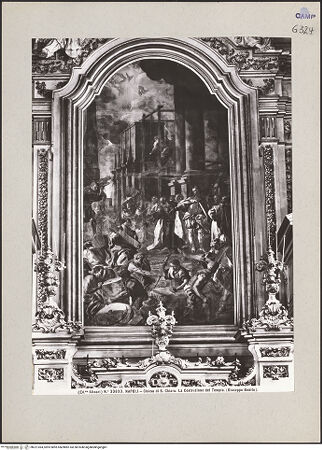 Vorderseite von Alinari [https://www.deutsche-digitale-bibliothek.de/content/lizenzen/rv-ez/] Die Erbauung von Salomos Tempel (zerstört 1943) - Gesamtansicht, bh221364_recto. Foto.