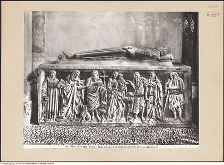 Vorderseite von Alinari [https://www.deutsche-digitale-bibliothek.de/content/lizenzen/rv-ez/] Grabmal für Antonio (und Onofrio) PennaMadonna mit den Heiligen Leonhard, Hieronymus, Johannes dem Täufer, Paulus Eremita, Antonius Abbas und Onuphrius - Gesamtansicht vor 1943, bh221371_recto. Foto.