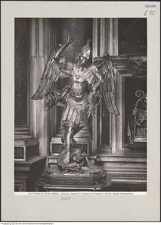 Vorderseite von Alinari [https://www.deutsche-digitale-bibliothek.de/content/lizenzen/rv-ez/] Der Erzengel Michael - Gesamtansicht, bh221381_recto. Foto.