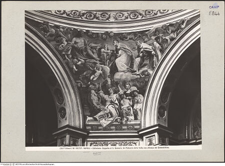 Vorderseite von Alinari [https://www.deutsche-digitale-bibliothek.de/content/lizenzen/rv-ez/] Szenen aus dem Leben des heiligen JanuariusDer heilige Januarius empfiehlt Christus die Schutzheiligen Neapels - Gesamtansicht, bh221396_recto. Foto.