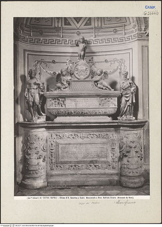 Vorderseite von Alinari [https://www.deutsche-digitale-bibliothek.de/content/lizenzen/rv-ez/] Grabmal des Giovan Battista Cicara (gest. 1504) - Gesamtansicht, bh222271_recto. Foto.