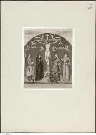 Vorderseite von Kupferstichkabinett Düsseldorf [https://www.deutsche-digitale-bibliothek.de/content/lizenzen/rv-ez/] Arezzo, Duomo, Kapelle des Ciuccio Tarlati, Kreuzigung - Gesamtansicht, bh223879_recto. Foto.