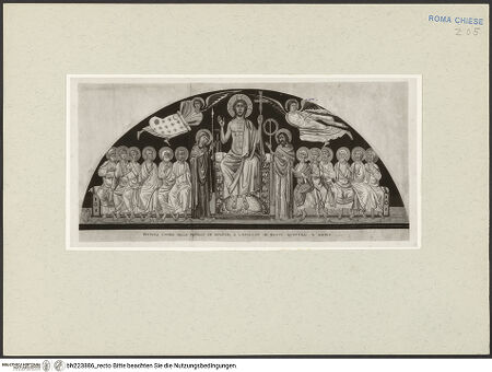 Vorderseite von Stiftung Museum Kunstpalast (Graphische Sammlung) [https://www.deutsche-digitale-bibliothek.de/content/lizenzen/rv-ez/] Aus der Geschichte Contantis des Großen. In einer Kapelle neben der Kirche SS. Quatro Coronati in Rom - Gesamtansicht, bh223886_recto. Foto.