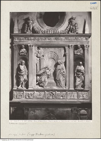 Vorderseite von Alinari [https://www.deutsche-digitale-bibliothek.de/content/lizenzen/rv-ez/] Altar der Verkündigung - Gesamtansicht, bh224734_recto. Foto.