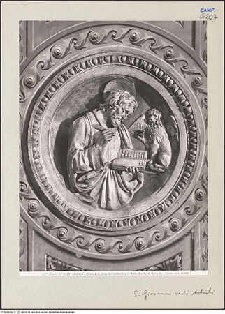 Vorderseite von Alinari [https://www.deutsche-digitale-bibliothek.de/content/lizenzen/rv-ez/] Die vier Evangelisten - Markus, bh224749_recto. Foto.