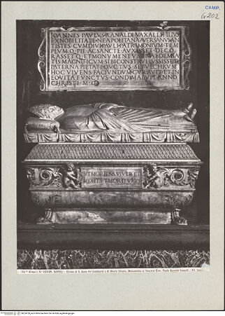 Vorderseite von Alinari [https://www.deutsche-digitale-bibliothek.de/content/lizenzen/rv-ez/] Grabmal des Bischofs Giovan Paolo (Ranaldi) Vassalli (gest. 1500) - Gesamtansicht, bh224750_recto. Foto.