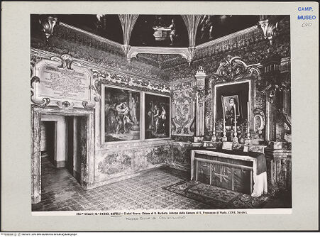 Vorderseite von Alinari [https://www.deutsche-digitale-bibliothek.de/content/lizenzen/rv-ez/] Castel NuovoCappella di San Francesco di Paola - Blick zum Altar, bh224761_recto. Foto.