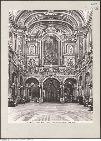 Vorderseite von Alinari [https://www.deutsche-digitale-bibliothek.de/content/lizenzen/rv-ez/] Santa Chiara - Sängertribüne und Orgel, bh224779_recto. Foto.