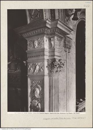 Vorderseite von Alinari [https://rightsstatements.org/page/CNE/1.0/] Cappella di Santa Rosa da Lima - Innendekoration: südwestlicher Kuppelpfeiler, Detail, bh224809_recto. Foto.