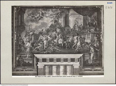 Vorderseite von Alinari [https://www.deutsche-digitale-bibliothek.de/content/lizenzen/rv-ez/] Die Vertreibung des Heliodor aus dem Tempel - Gesamtansicht, bh224878_recto. Foto.